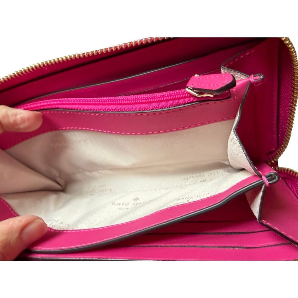 NWT Kate Spade Staci Large Continental Wallet - Deep Hibiscus - Hot Pink - Picture 8 of 9
